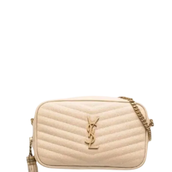 Saint Laurent Lou Camera Bag in Quilted Leather Beige 18cm