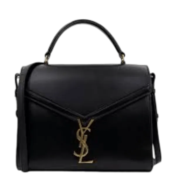Saint Laurent Cassandra Medium Top Handle Bag Black Gold 24cm