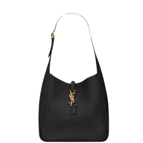 Saint Laurent Le 5 A 7 Soft Small Hobo Bag in Smooth Leather Black