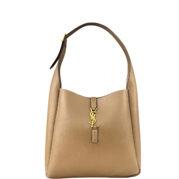 Saint Laurent Le 5 A 7 Soft Small Hobo Bag in Smooth Leather Brown