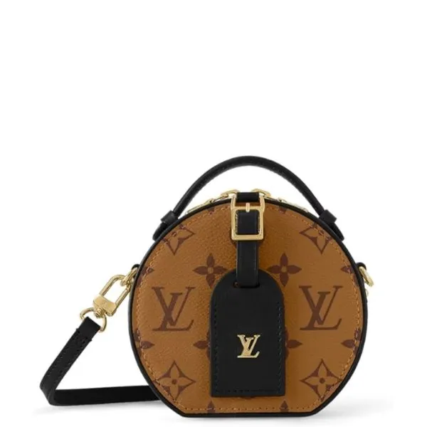 Louis Vuitton Petite Boite Chapeau Black And Brown 13cm