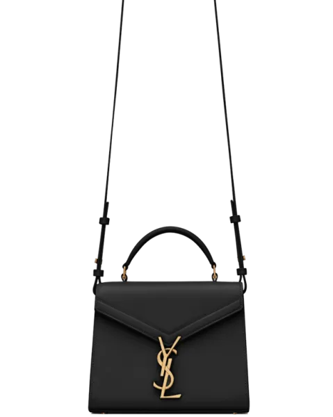 Saint Laurent Cassandra Medium Top Handle in Grain De Poudre Embossed Fog Leather 24cm