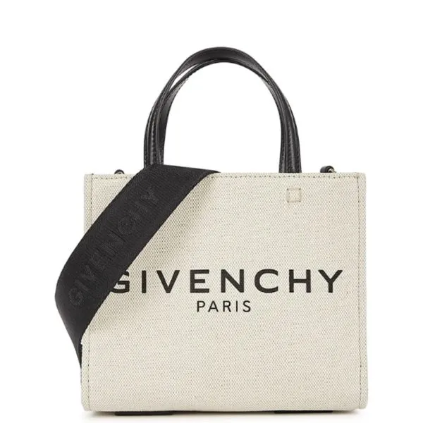 Givenchy Medium Tote Shopper Bag Canvas Beige For Women 7.5in/19cm High Quality