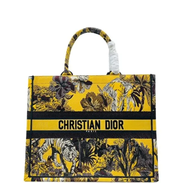 Medium Dior Book Tote Yellow Multicolor 36cm