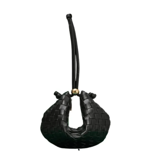 Bottega Veneta Medium Turn Pouch in Intrecciato Black Leather