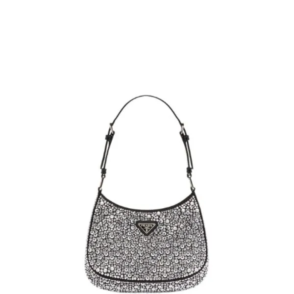 Prada Cleo Satin Bag With Crystals Metal 1bc169 2awl F063R V Hoo