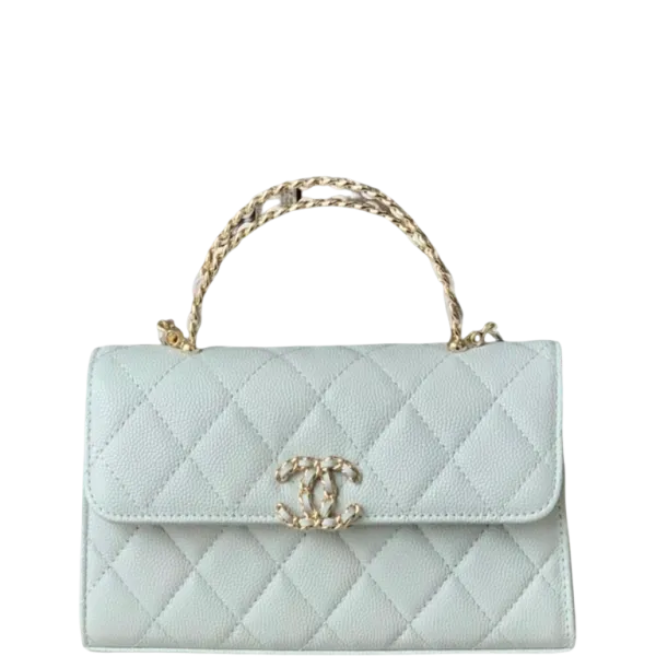 Chanel Flap Phone Holder With Chain Light Blue 18cm/7.1in