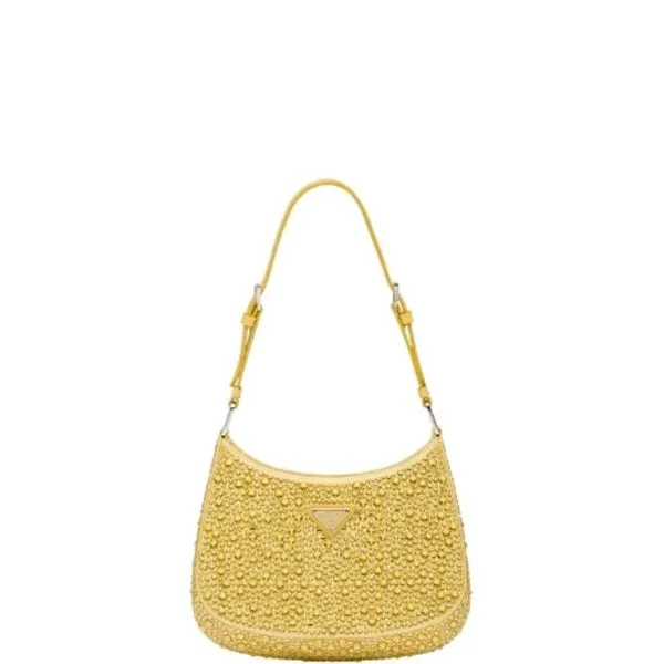Prada Cleo Satin Bag With Crystals Yellow 1bc169 2awl F068X V Hoo
