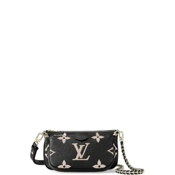 Louis Vuitton Multi Pochette Accessoires Black And Beige 18cm M45777