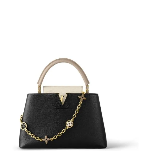 Louis Vuitton Capucines Taurillon Cowhide Black And Grey 27cm M20708