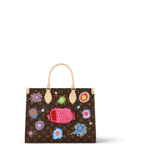 Louis Vuitton X Yayoi Kusama OnTheGo MM Faces Print And Embroidery 32cm M46429