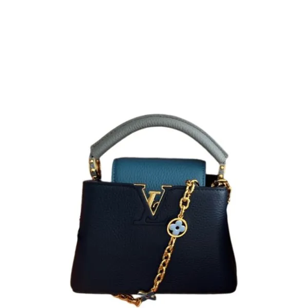 Louis Vuitton Capucines Taurillon Cowhide Navy Blue 27cm M20845