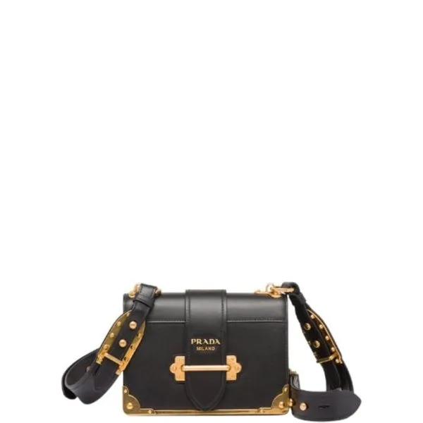 Prada Cahier Leather Bag in Black 1bd0452aixf0002vxch