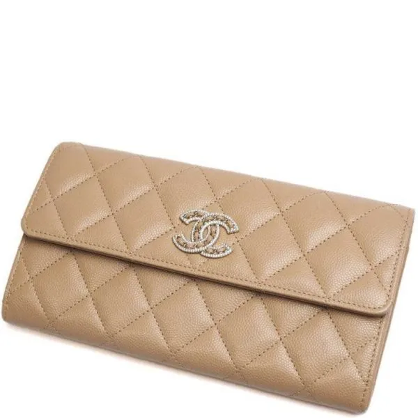 Chanel Long Flap Wallet Beige AP0955