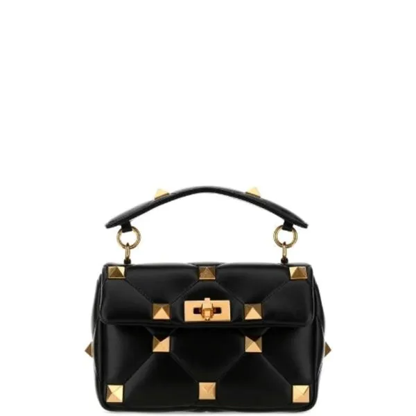 Valentino Garavani Roman Stud Chain Link Shoulder Bag in Black