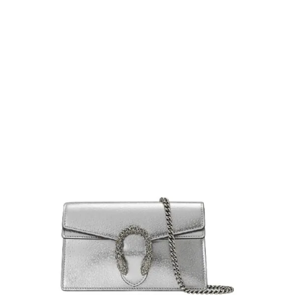 Gucci Women's Dionysus Super Mini Crossbody Bag Silver 16cm 476432 1trbn 8173
