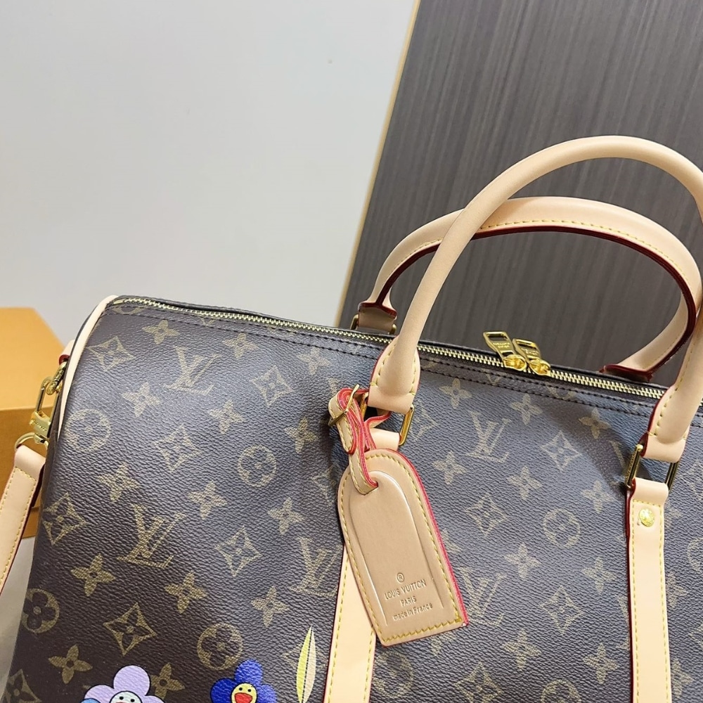 LOUIS VUITTON X TAKASHI MURAKAMI 45CM M14182 BANDOULIERE BROWN KEEPALL