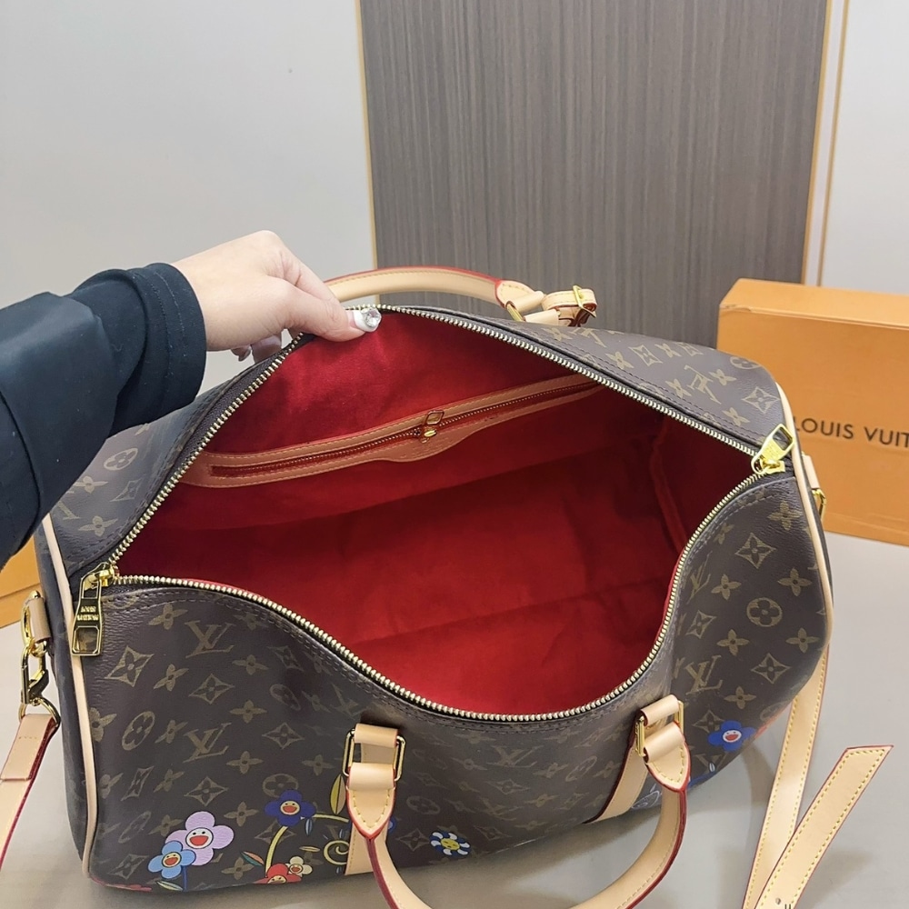 LOUIS VUITTON X TAKASHI MURAKAMI 45CM M14182 BANDOULIERE BROWN KEEPALL