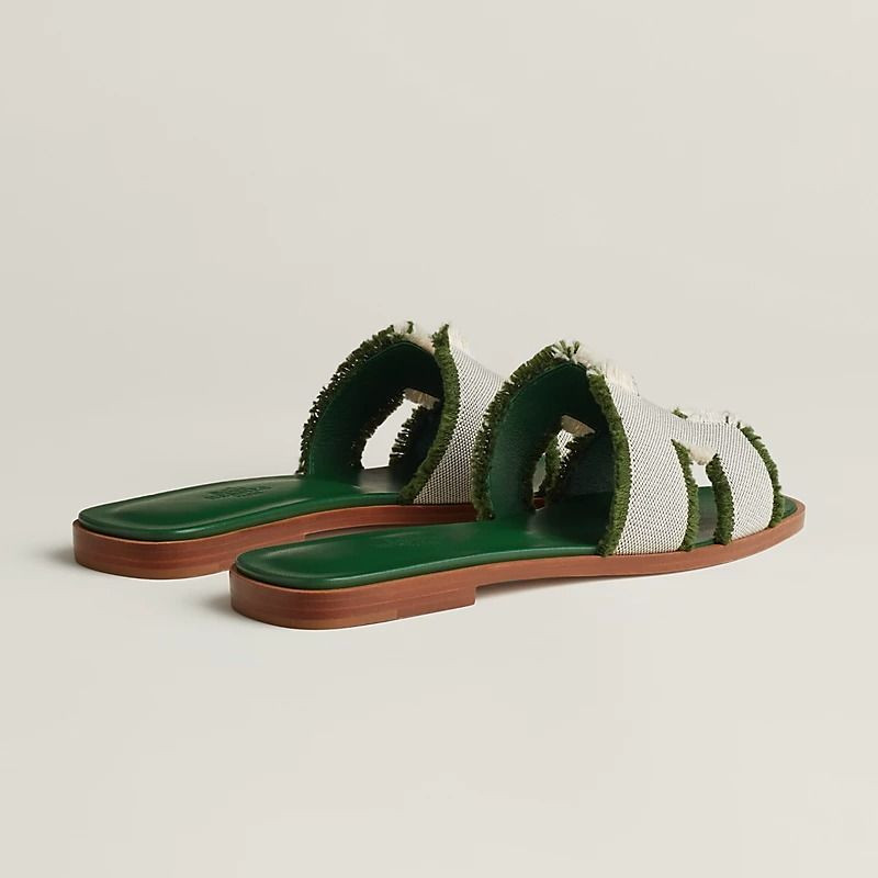 HERMES GREEN ORAN SANDAL