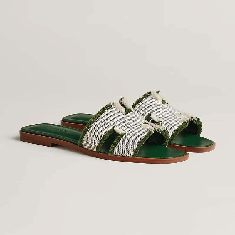 HERMES GREEN ORAN SANDAL
