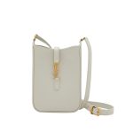 SAINT LAURENT LE 5 A 7 MINI VERTICAL BAG CREAM 18CM
