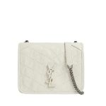 SAINT LAURENT NIKI VINTAGE LEATHER CHAIN WALLET CREAM