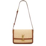 SAINT LAURENT SOLFERINO MEDIUM SATCHEL BEIGE AND BROWN
