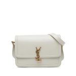 SAINT LAURENT SOLFERINO MEDIUM SATCHEL IN BOX WHITE GOLD 23CM