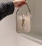 SAINT LAURENT LE 5 A 7 MINI VERTICAL BAG CREAM 18CM