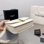 SAINT LAURENT SOLFERINO MEDIUM SATCHEL IN BOX WHITE GOLD 23CM
