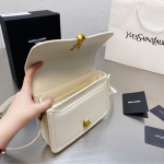 SAINT LAURENT SOLFERINO MEDIUM SATCHEL IN BOX WHITE GOLD 23CM