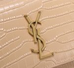SAINT LAURENT SUNSET MEDIUM CHAIN BAG IN CROCODILE EMBOSSED SHINY APRICOT