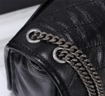 SAINT LAURENT NIKI BABY CHAIN BAG IN CRINKLED VINTAGE BLACK NOIR 21CM