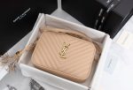 SAINT LAURENT LOU CAMERA BAG IN QUILTED LEATHER BEIGE GOLD