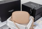 SAINT LAURENT LOU CAMERA BAG IN QUILTED LEATHER BEIGE GOLD