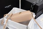 SAINT LAURENT LOU CAMERA BAG IN QUILTED LEATHER BEIGE GOLD