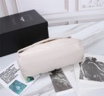 SAINT LAURENT PUFFER SMALL CHAIN BAG IN QUILTED LAMBSKIN WHITE GOLD