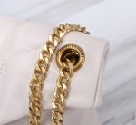 SAINT LAURENT PUFFER SMALL CHAIN BAG IN QUILTED LAMBSKIN WHITE GOLD