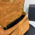 SAINT LAURENT NIKI BABY CHAIN BAG IN SUEDE BROWN