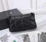 AINT LAURENT PUFFER SMALL CHAIN BAG IN QUILTED LAMBSKIN BLACK NOIR