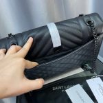 SAINT LAURENT ENVELOPE CHAIN BAG IN MIX MATELASSE GRAIN DE POUDRE EMBOSSED LEATHER