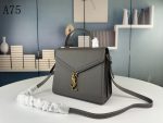 SAINT LAURENT CASSANDRA IN GRAIN DE POUDRE EMBOSSED FOG LEATHER