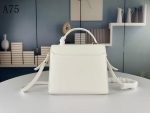 SAINT LAURENT CASSANDRA MEDIUM TOP HANDLE IN GRAIN DE POUDRE EMBOSSED WHITE LEATHER