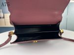 SAINT LAURENT CASSANDRA MEDIUM TOP HANDLE IN GRAIN DE POUDRE EMBOSSED DARK PECAN