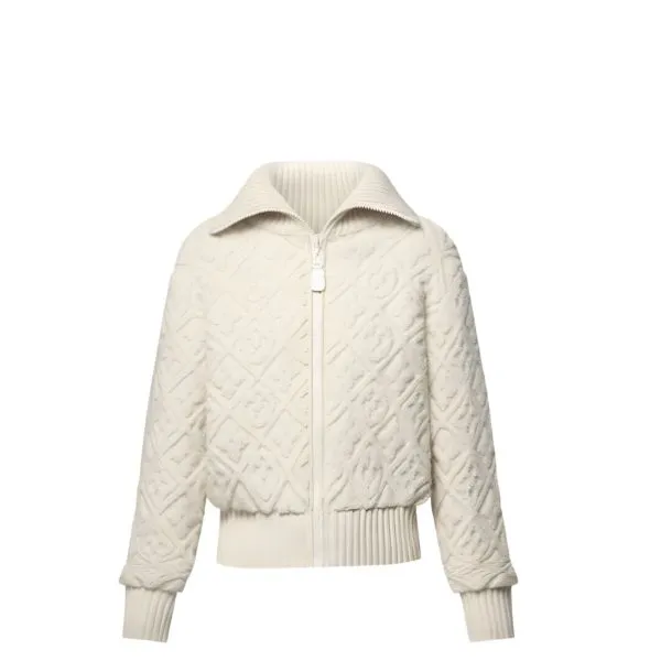 Louis Vuitton Monogram Toweling Zip Up Jacket Beige