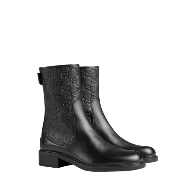 Gucci Women’s Guccissima Ankle Boots Black