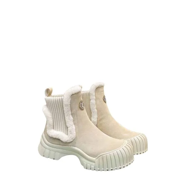 Louis Vuitton Ruby Flat Boots Suede Beige