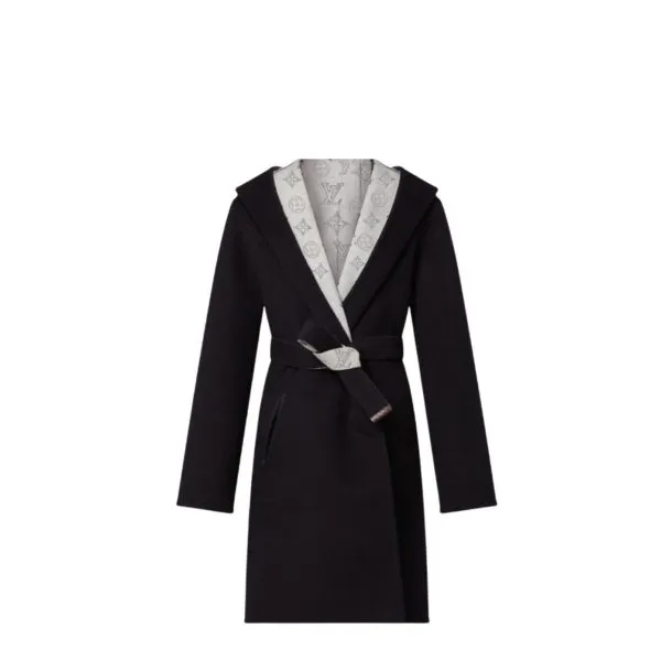 Louis Vuitton Reversible Mahina Monogram Wrap Coat Black