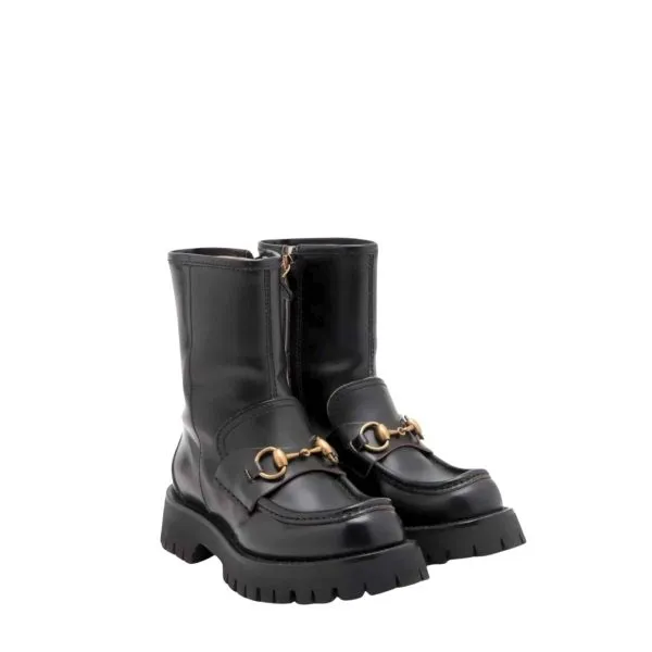 Gucci Horsebit Ankle Boots Leather Black