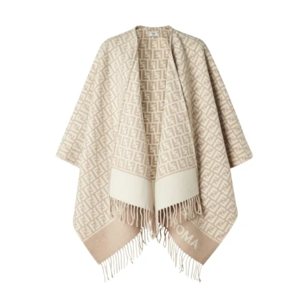 Fendi Poncho Beige Wool And Cashmere Poncho Fxx723aqcwf0qb9